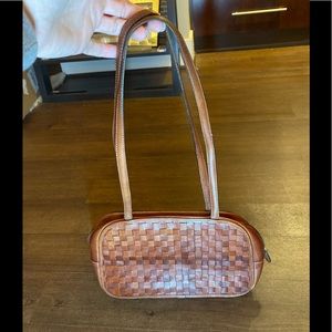 Vintage brown weaves leather Etienne Aigner purse